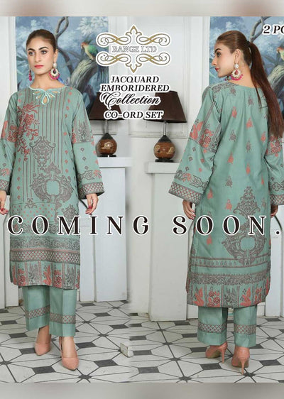 RGZS-10 - Readymade - 2 Piece Jacquard Embroidered Suit by Rangz - Memsaab Online
