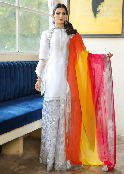 SRB9943 - Rangoli - White Sehrish.B Designer - Memsaab Online