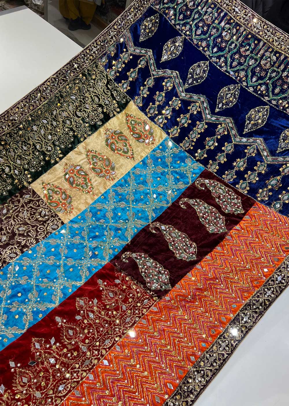 SRB611 Velvet Wedding Shawl by Sehrish B - Memsaab Online