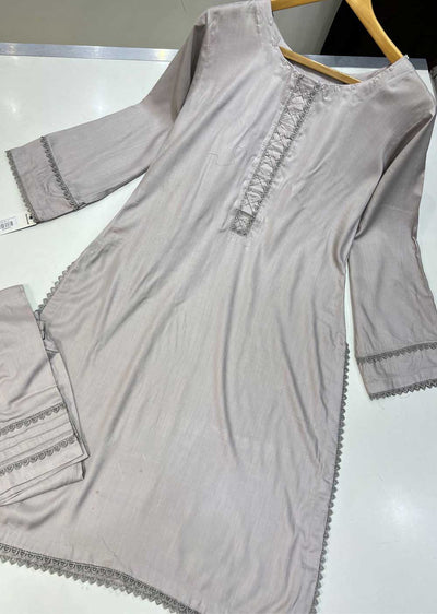 RMD11 Grey Readymade 2 Piece Linen Suit - Memsaab Online