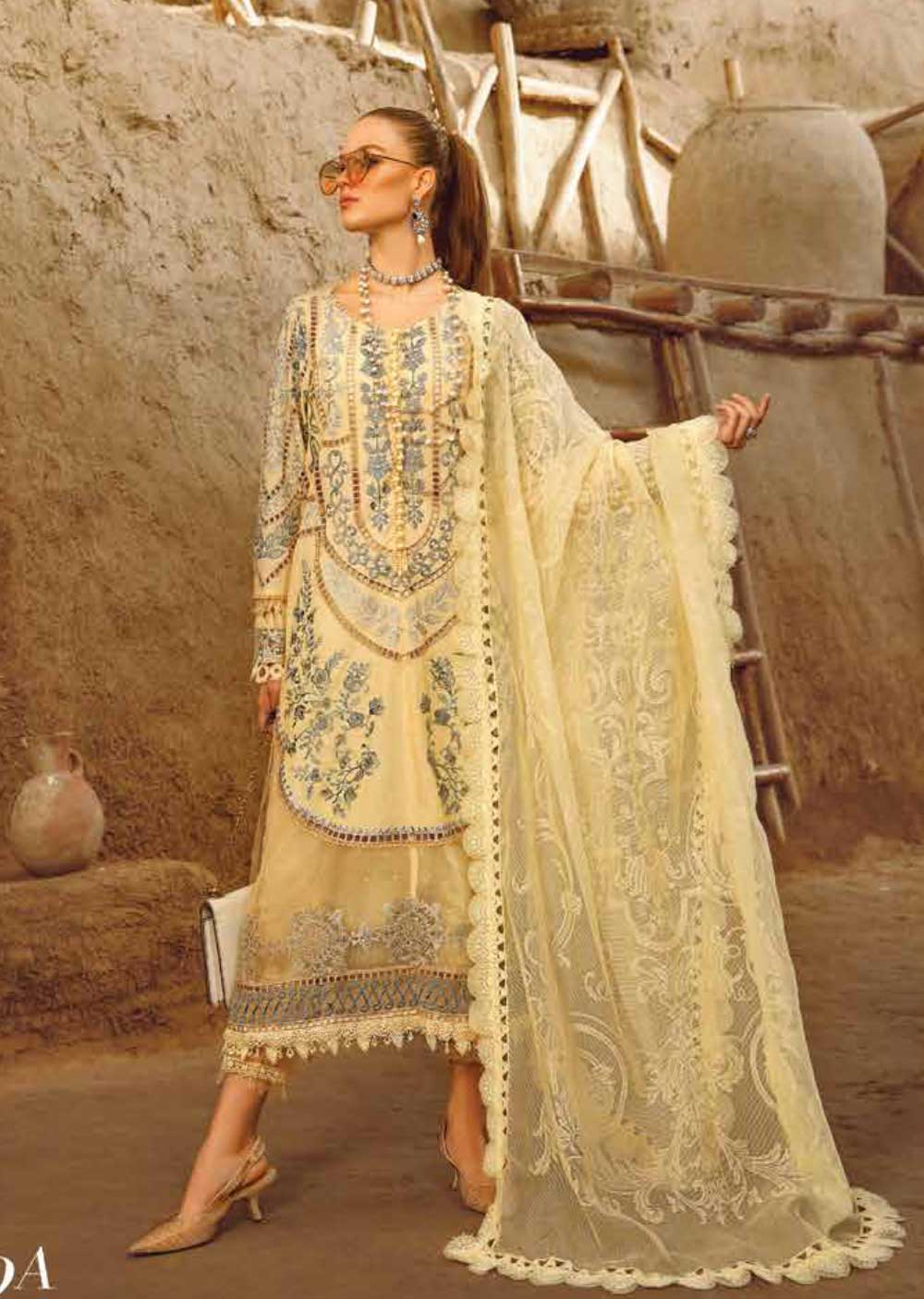 MLCB-12-A - Unstitched - Maria.B Voyage A Luxe Lawn Collection 2023 - Memsaab Online
