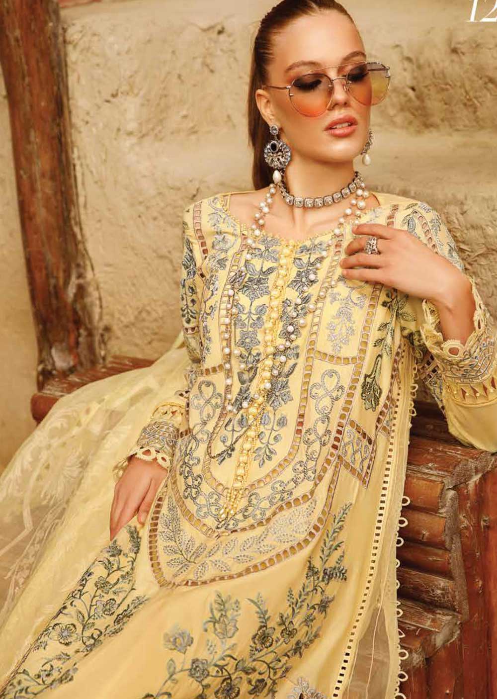 MLCB-12-A - Unstitched - Maria.B Voyage A Luxe Lawn Collection 2023 - Memsaab Online