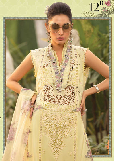 MAB-12-B - Unstitched - Maria.B Luxe Lawn Main Teri Aan Collection 2022 - Memsaab Online