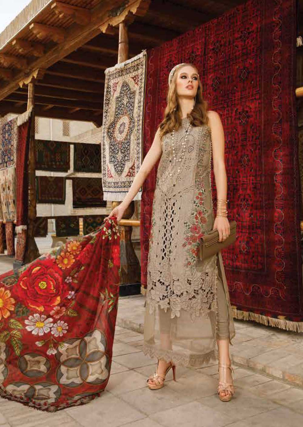 MLCB-13-A - Unstitched - Maria.B Voyage A Luxe Lawn Collection 2023 - Memsaab Online