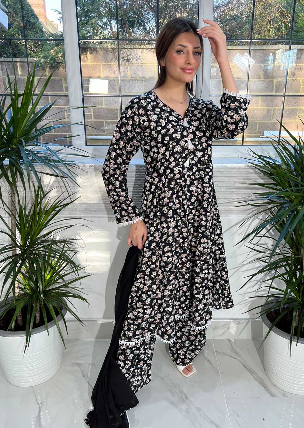 RGZ804 Black Winter Linen Suit - Memsaab Online