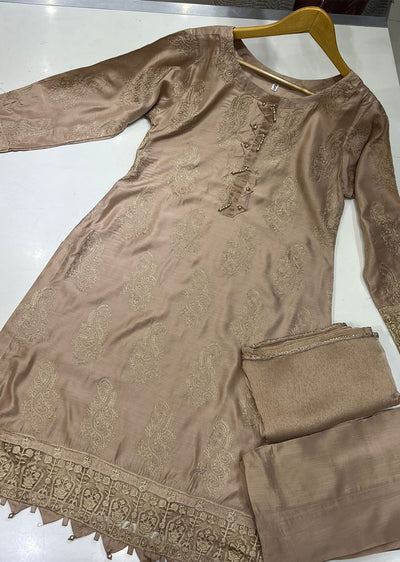 KLD140 Gold Readymade Linen Suit - Memsaab Online