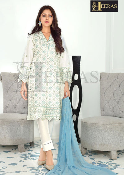 HRS144 - Heeras Readymade Cotton Suit - Memsaab Online