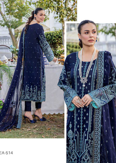 EAA-514 - Unstitched - Eshaisha Festive Lawn Embroidered Collection 2023 - Memsaab Online