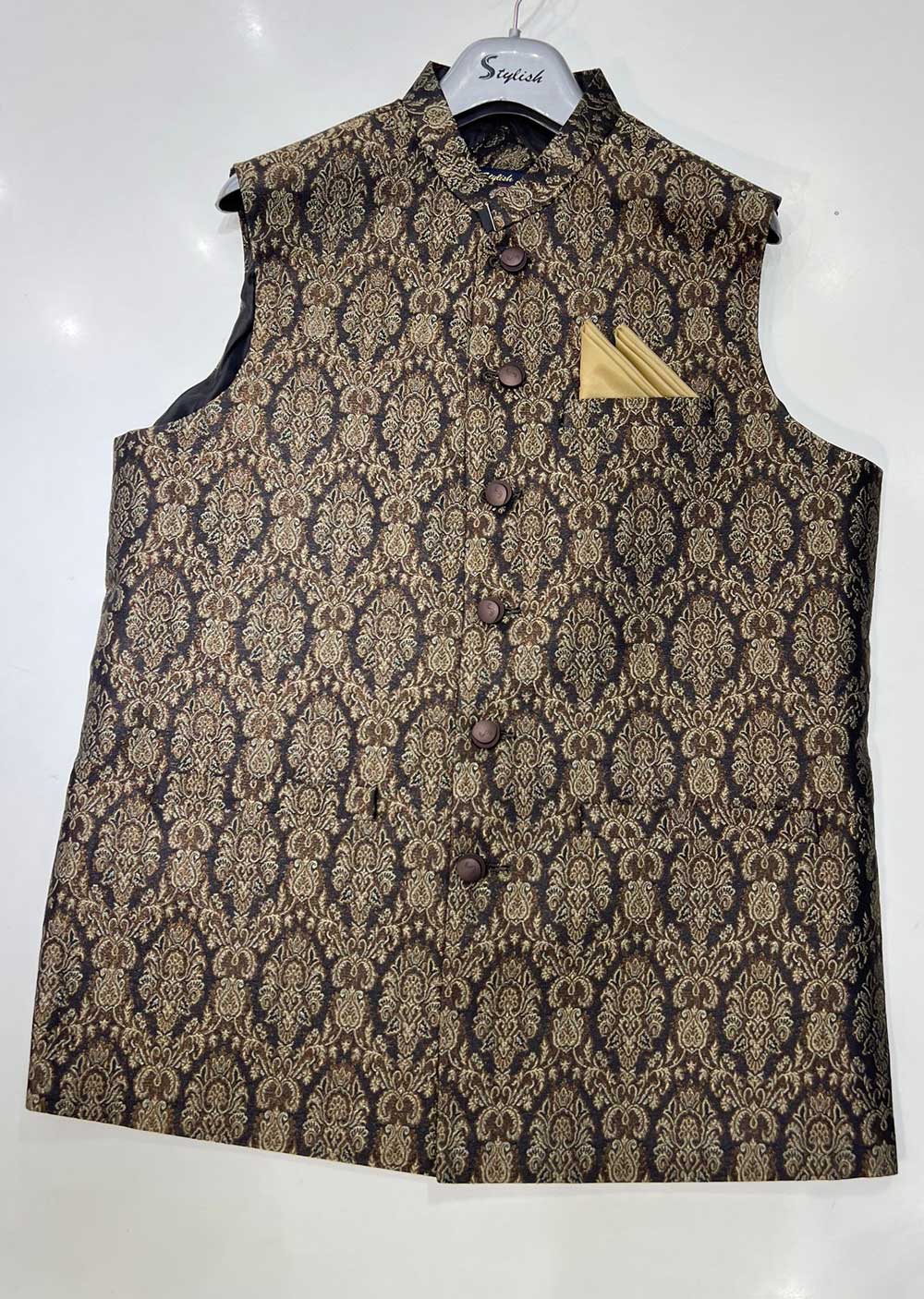 W-1510 Mens Brown Waist Coat - Memsaab Online