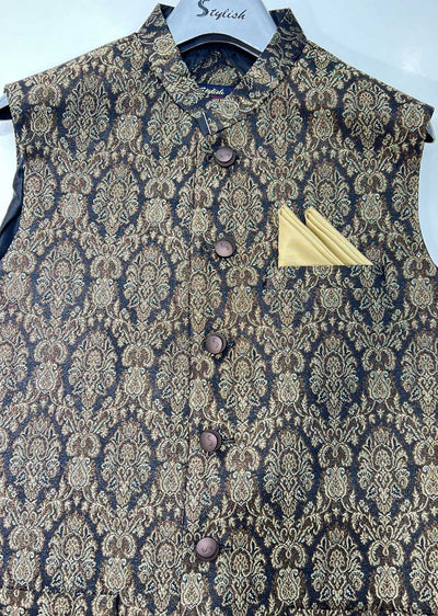 W-1510 Mens Brown Waist Coat - Memsaab Online