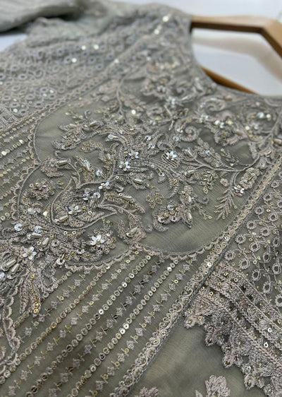 ZN1642 - Grey Readymade Chiffon Fancy Suit - Memsaab Online