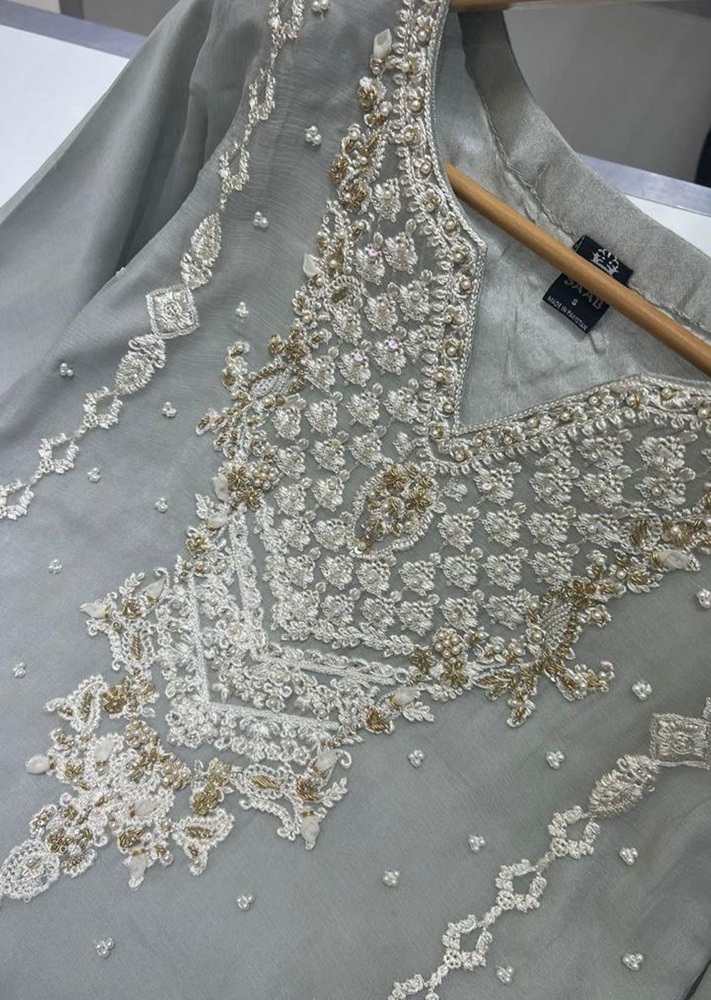 ZN1644 - Grey Readymade Chiffon Suit Memsaab ZN1644 - Grey Readymade Chiffon Suit Memsaab