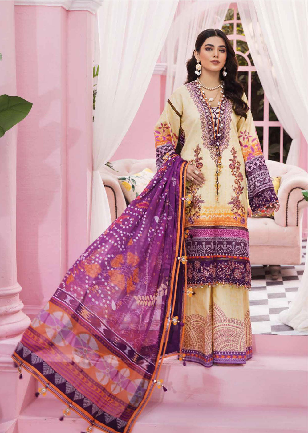 VL22-16 - Unstitched - Viva Lawn Collection 2021 - Anaya by Kiran Chaudhry - Memsaab Online