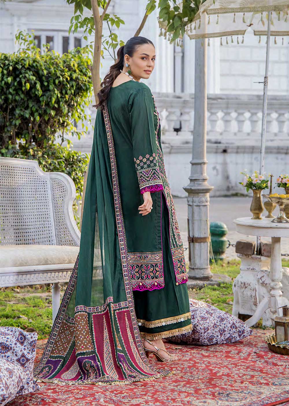 EAA-516 - Unstitched - Eshaisha Festive Lawn Embroidered Collection 2023 - Memsaab Online