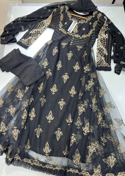 PS1700 Readymade Black Net Dress - Memsaab Online