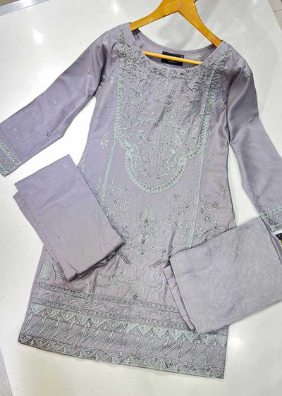 HK172 Dhalia - Readymade Grey Linen Suit - Memsaab Online