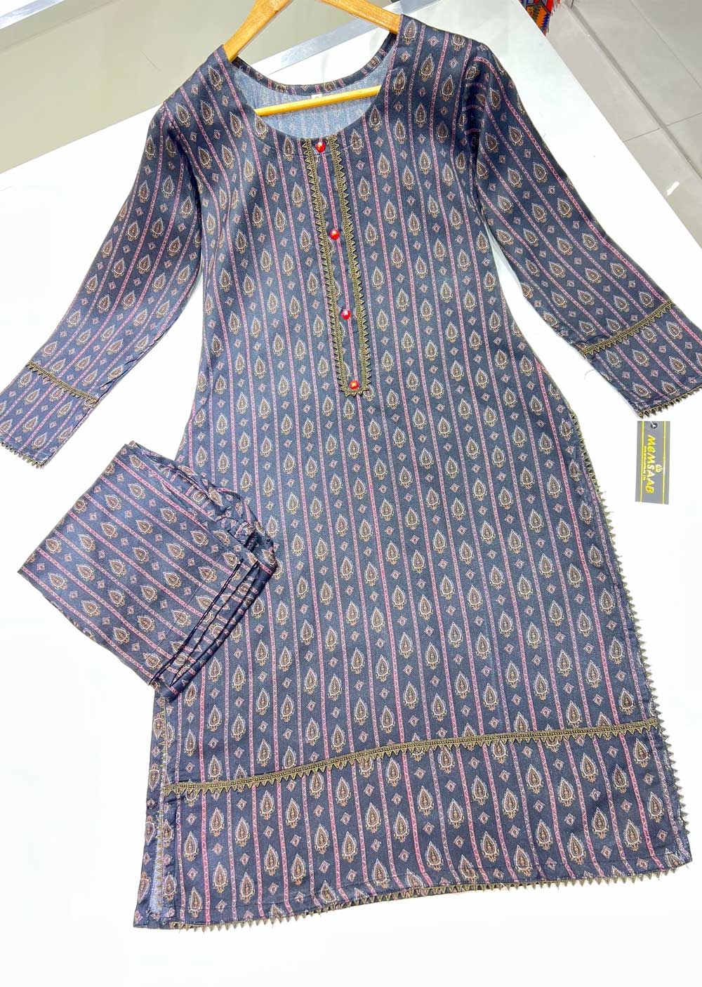 HK176 Asma Readymade 2 Piece Woolen Suit - Memsaab Online