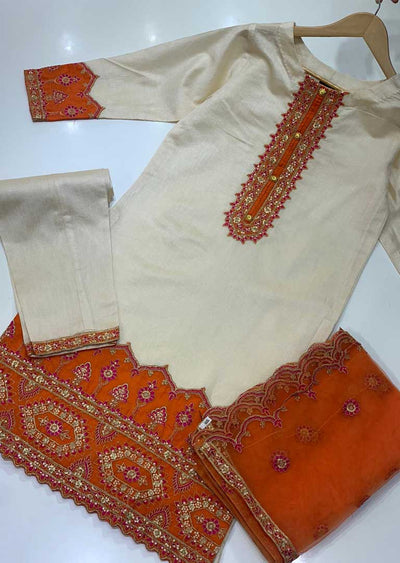 1890 - Readymade Embroidered Sha Posh Suit - Memsaab Online