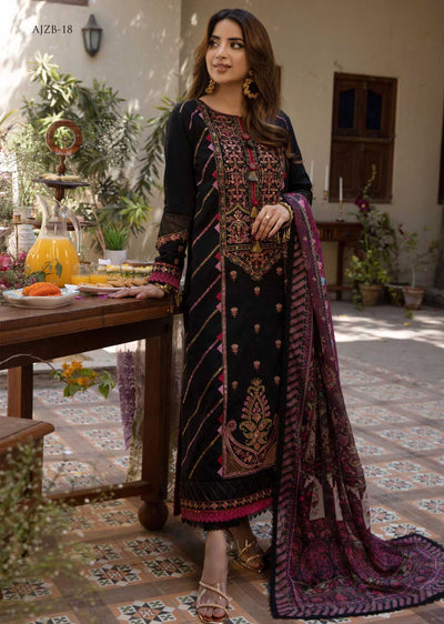 AJZB-18 - Unstitched - Zarq Barq Collection by Asim Jofa 2023 - Memsaab Online