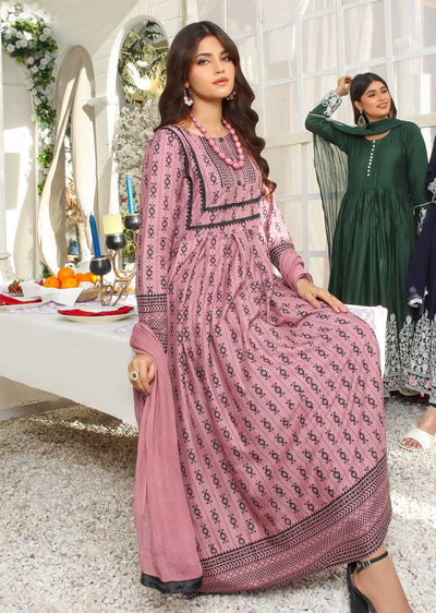 HK182 Al-Pasha Readymade Pink Linen Suit - Memsaab Online