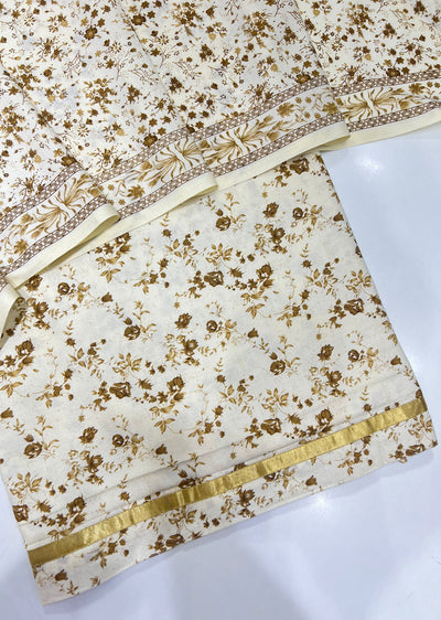OP507 Cream E Unstitched Winter Linen Suit - Memsaab Online