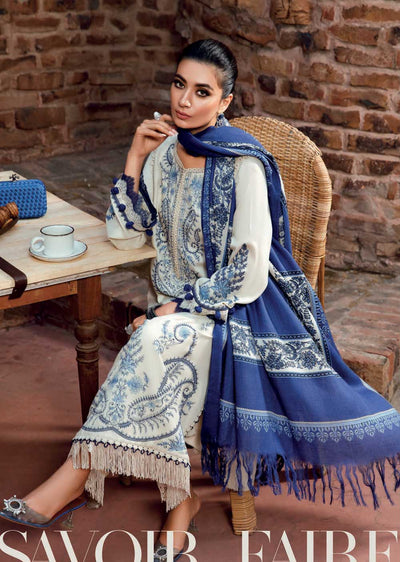 BSL-1601-A - Unstitched - Maria.B Winter Shawl Collection 2022 - Memsaab Online