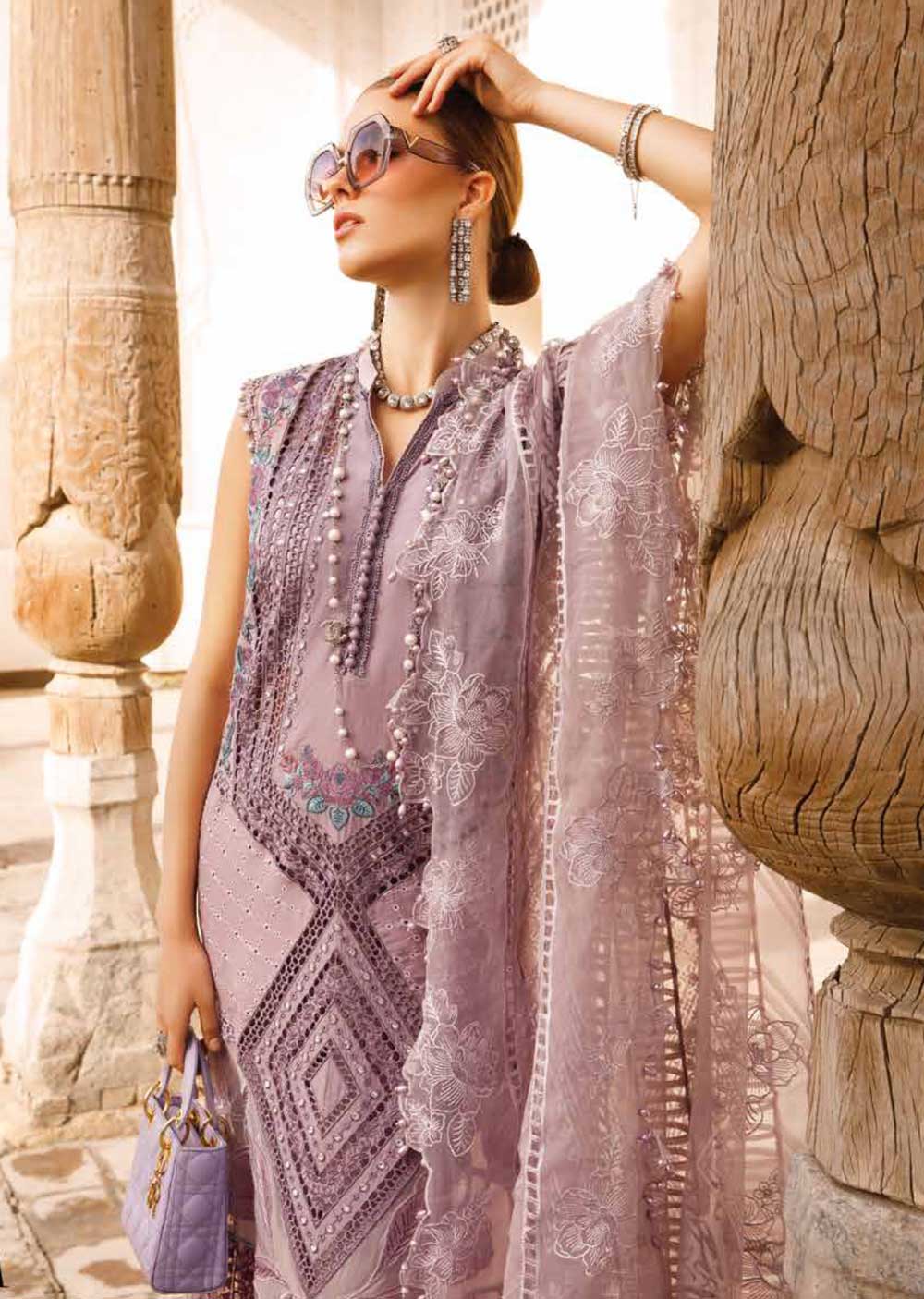 MLCB-01-A - Unstitched - Maria.B Voyage A Luxe Lawn Collection 2023 - Memsaab Online