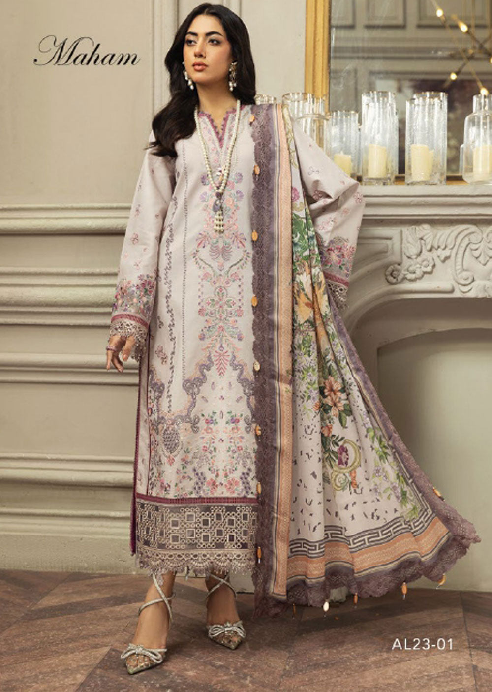 ANK-01 - Unstitched - Anaya Luxury Festive Collection by Kiran Chaudhry 2023 - Memsaab Online