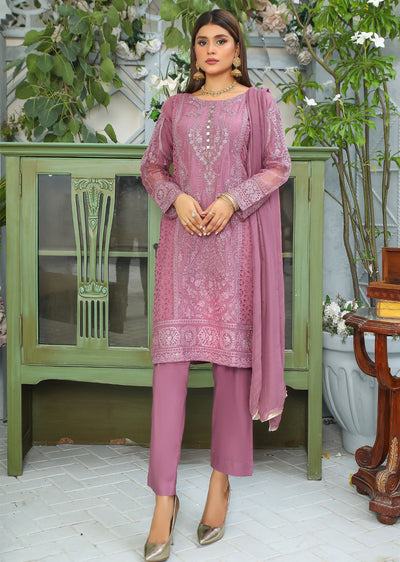 HK146 Dhalia Pink Readymade Linen Suit - Memsaab Online