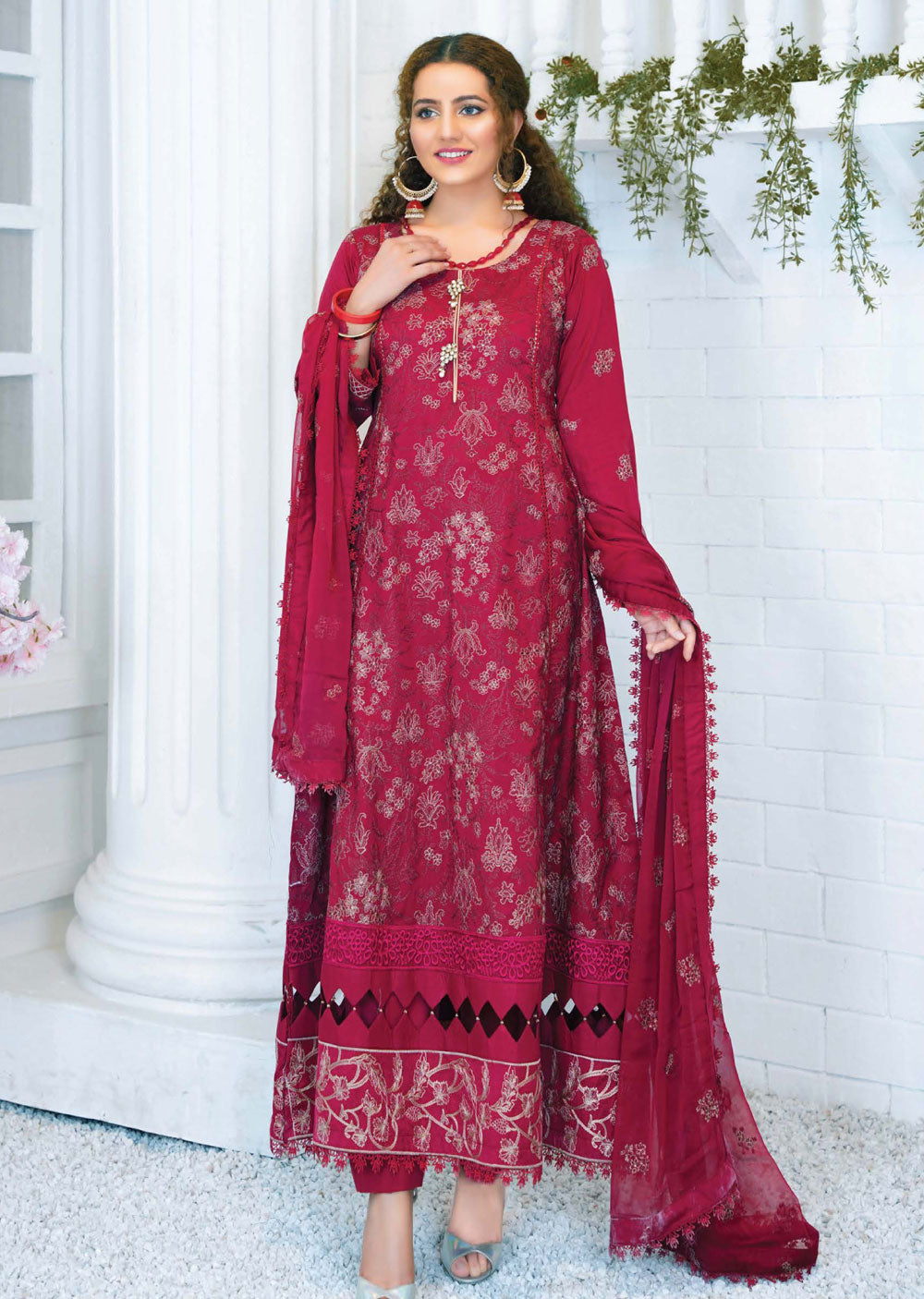 TEV-01 - Unstitched - Threads & Weaves Lawn Collection 2023 - Memsaab Online