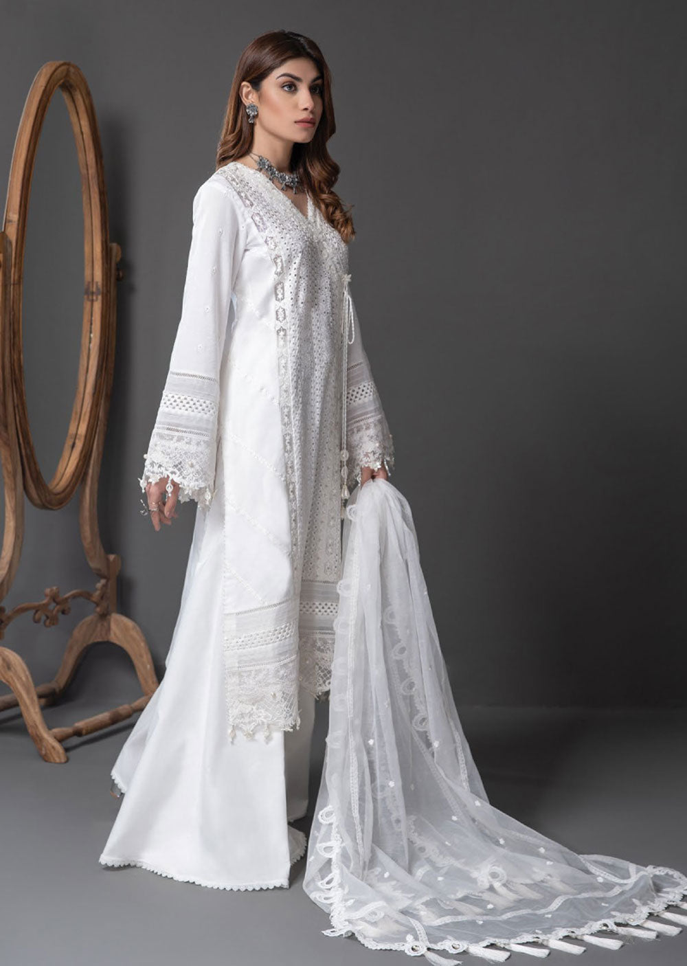 ALM21-01 - Kainat - Unstitched - Monochrome Mystique Collection 2022 - Memsaab Online