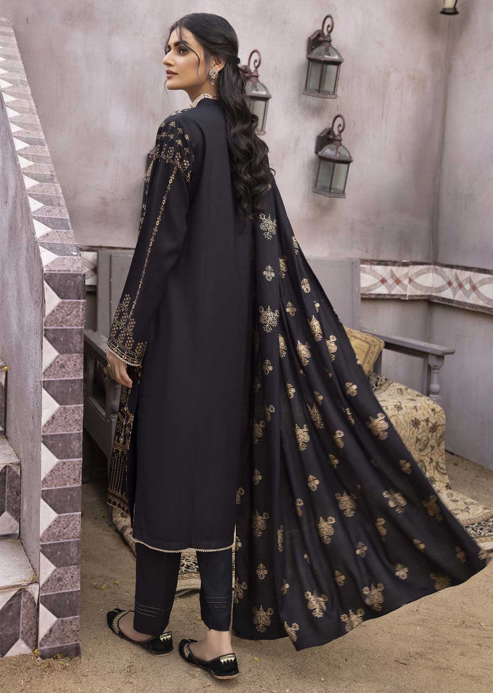 MDM109 - Madame Mirror Embroidered Viscose Suit - Memsaab Online