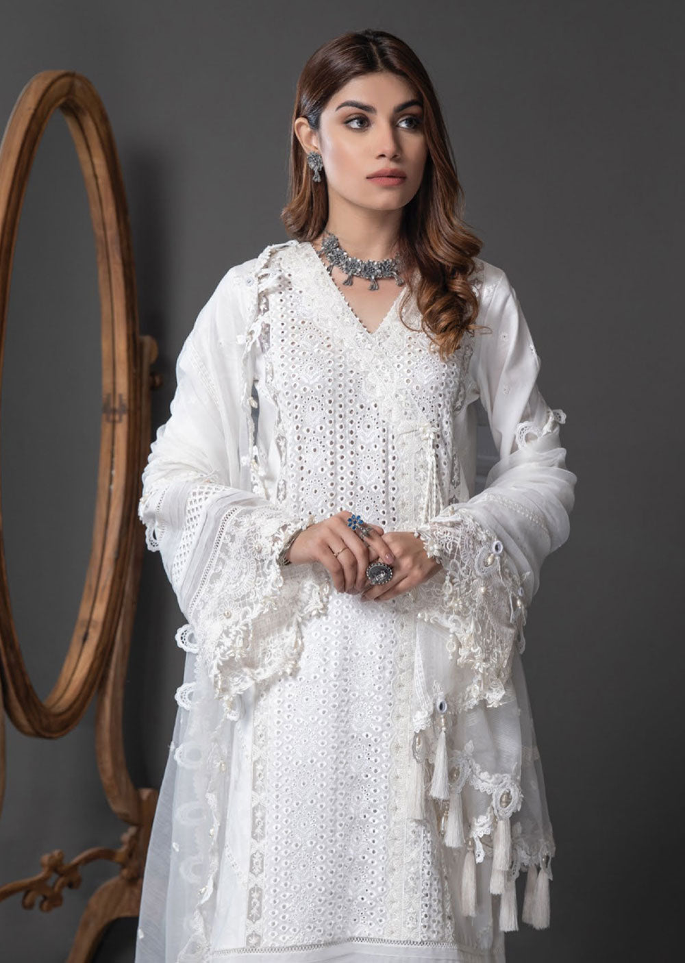 ALM21-01 - Kainat - Unstitched - Monochrome Mystique Collection 2022 - Memsaab Online