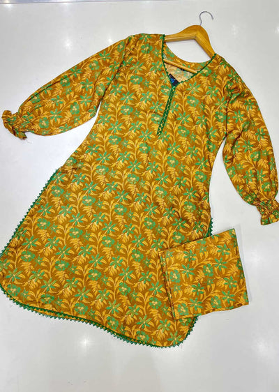 JWD201 Readymade Brown 2 Piece Floral Print - Memsaab Online