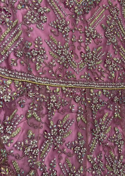 ASF205 Pink Semi Stitched Net Suit - Memsaab Online