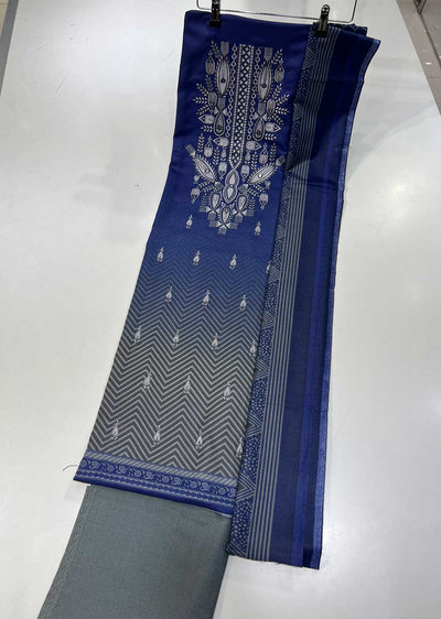 SHN209 Unstitched Embroidered Dhanak Suit - Memsaab Online