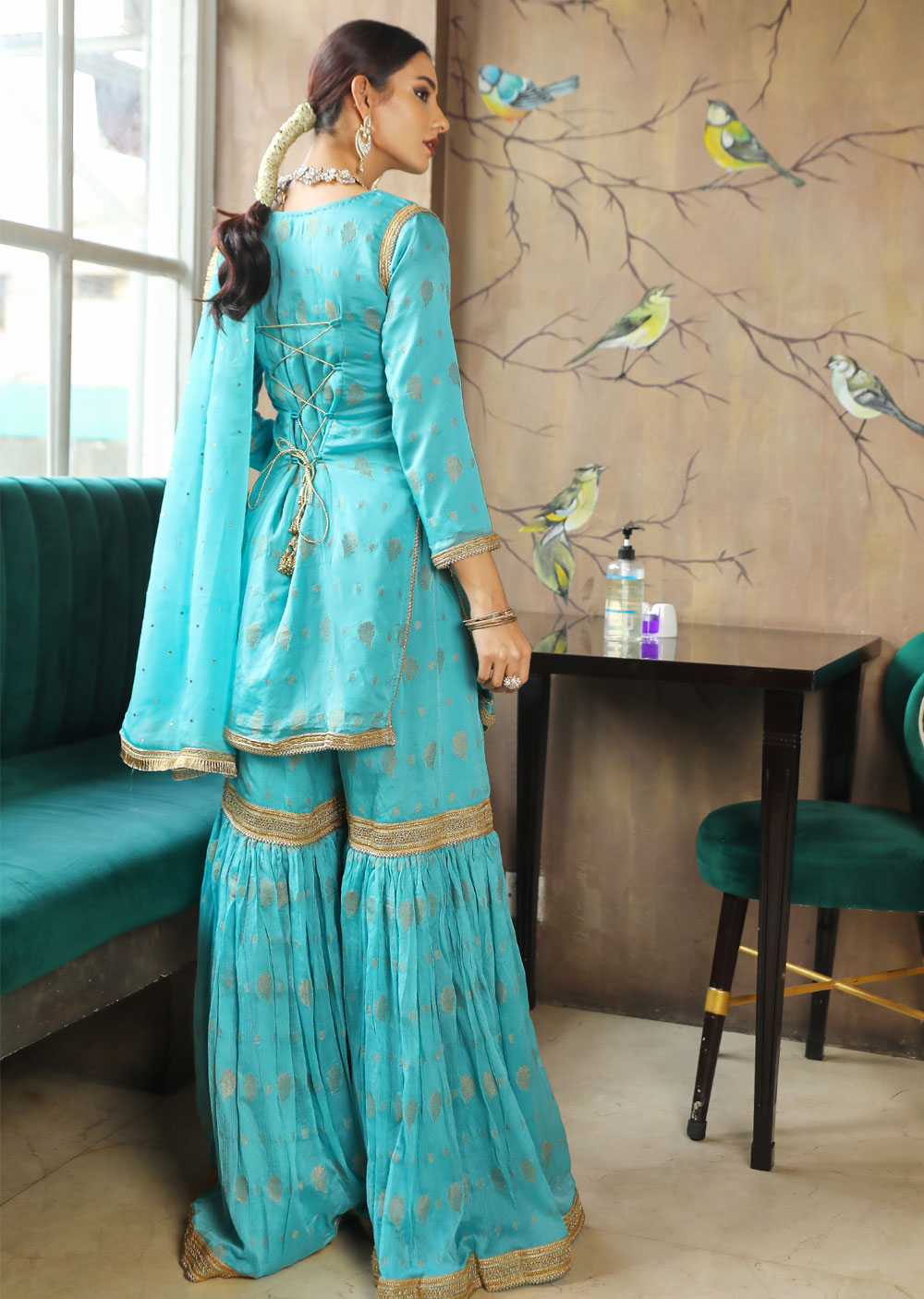 SRB9942 - Rang - Turquoise Sehrish.B Designer - Memsaab Online