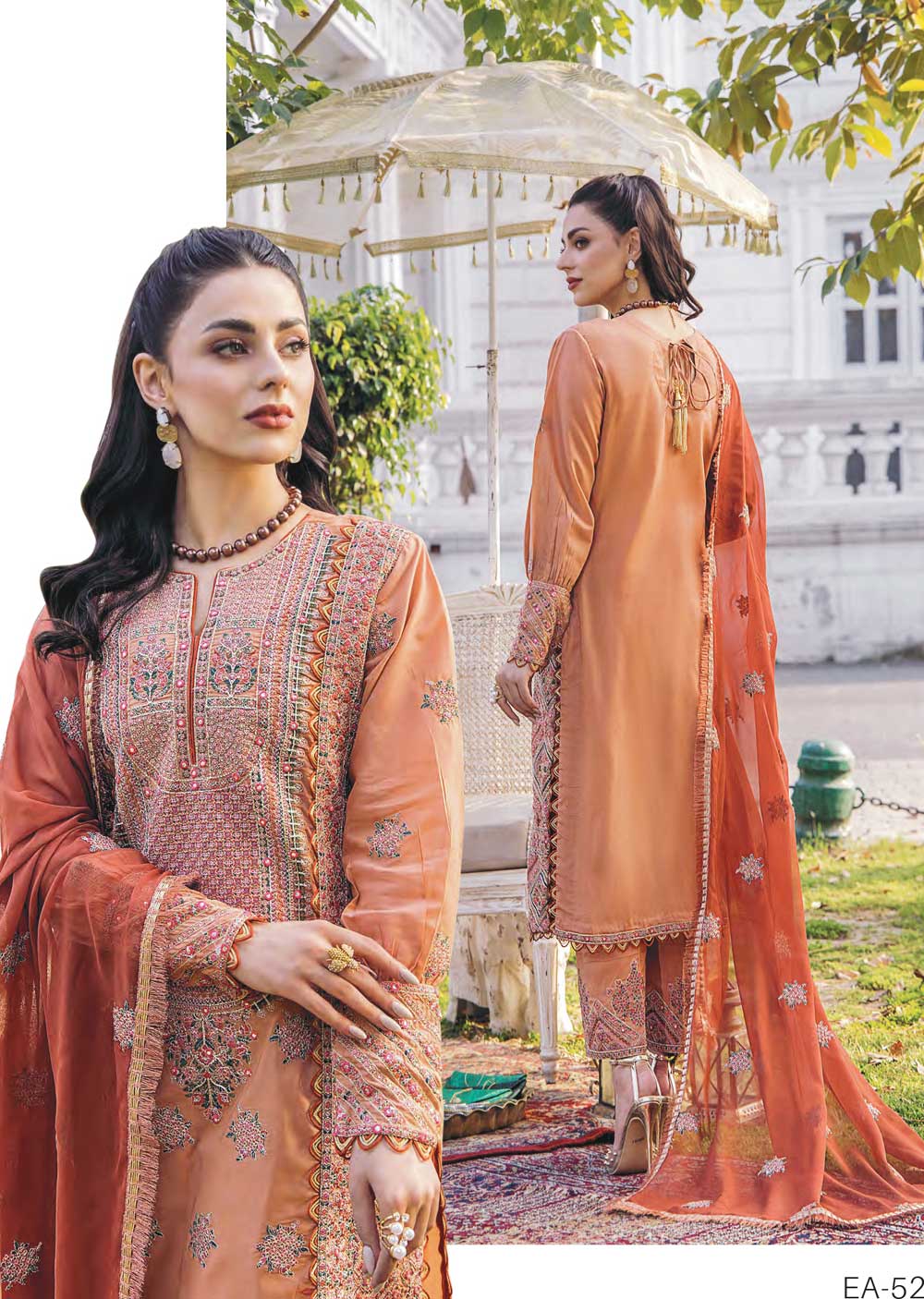EAA-521 - Unstitched - Eshaisha Festive Lawn Embroidered Collection 2023 - Memsaab Online