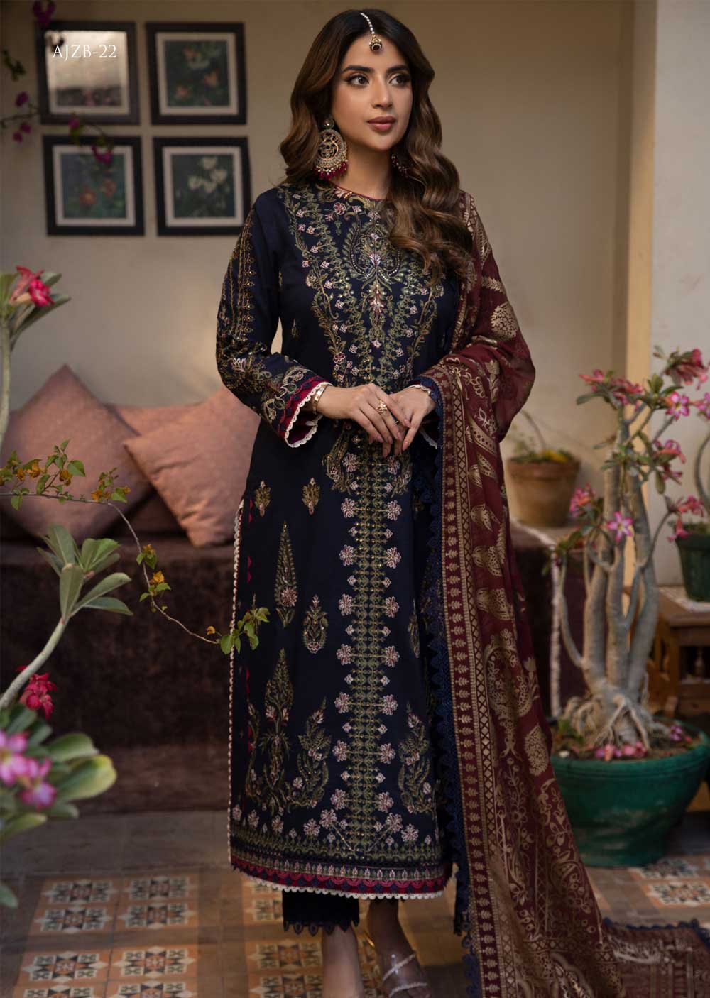 AJZB-22 - Unstitched - Zarq Barq Collection By Asim Jofa 2023 – Memsaab