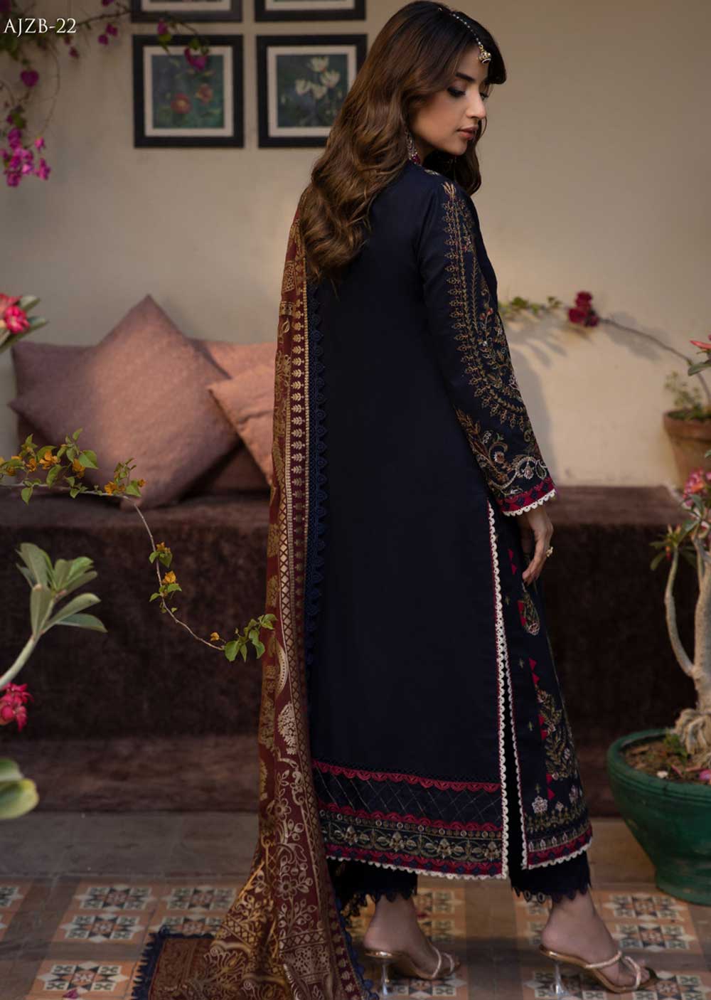 AJZB-22 - Unstitched - Zarq Barq Collection by Asim Jofa 2023 - Memsaab Online