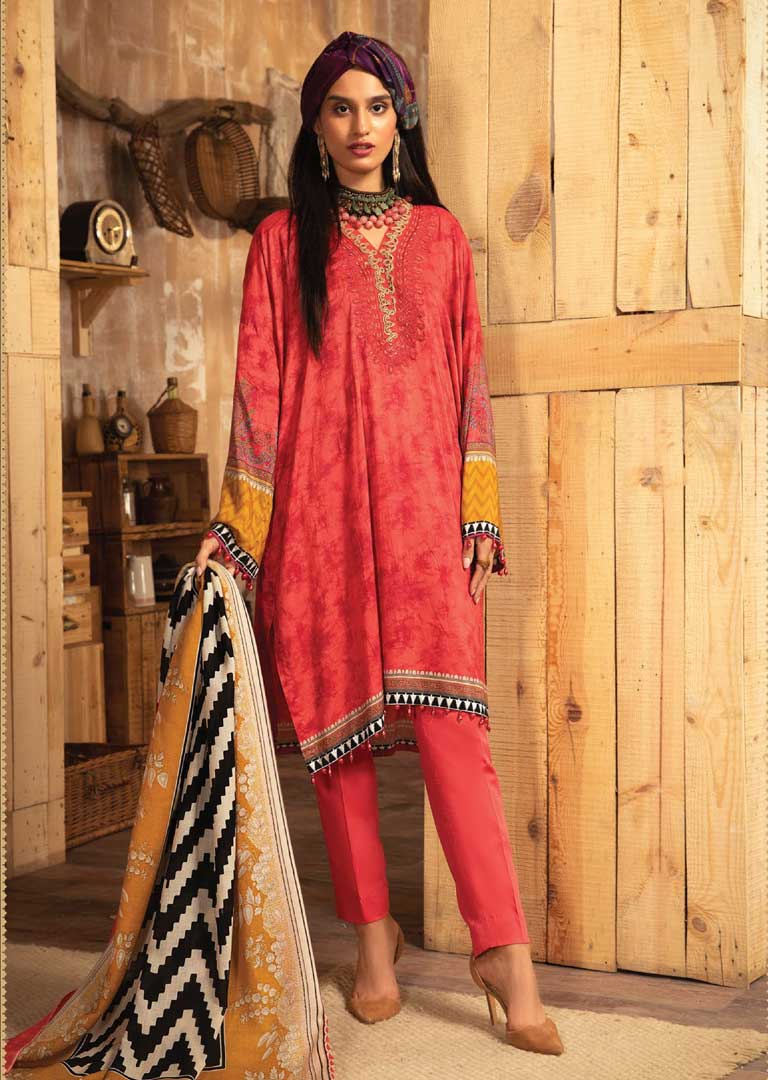 MB-102-A - Unstitched - M.Prints Winter Collection by Maria B 2021 - Memsaab Online