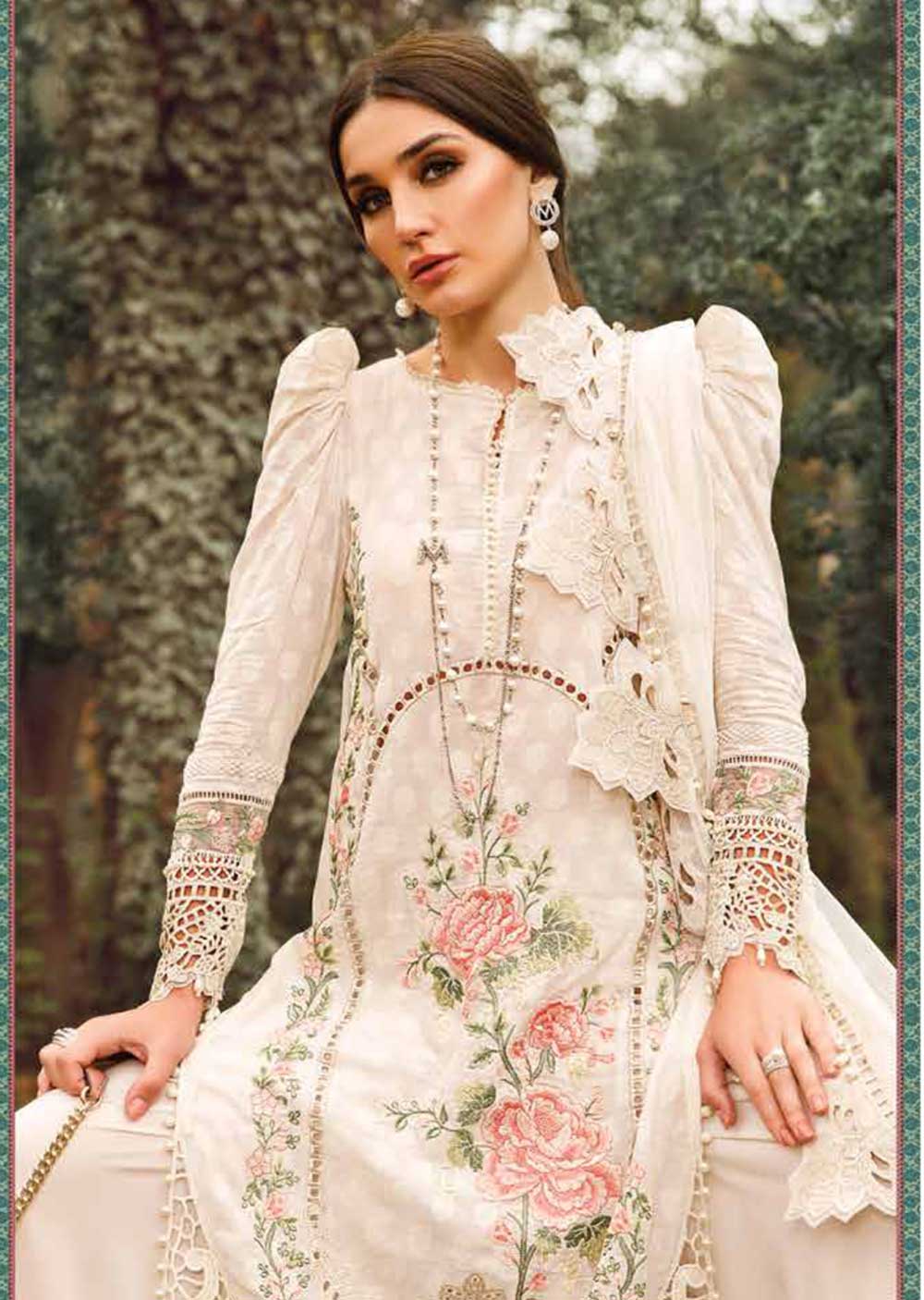 MLCB-02-A - Unstitched - Maria.B Voyage A Luxe Lawn Collection 2023 - Memsaab Online