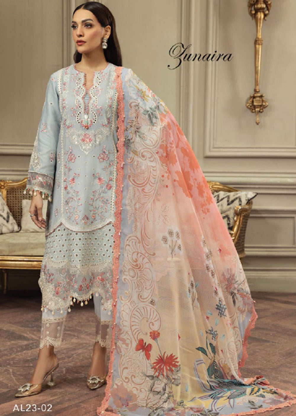 ANK-02 - Unstitched - Anaya Luxury Festive Collection by Kiran Chaudhry 2023 - Memsaab Online