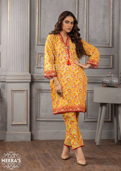 HER-502 - Heeras Readymade Lawn Suit - Memsaab Online