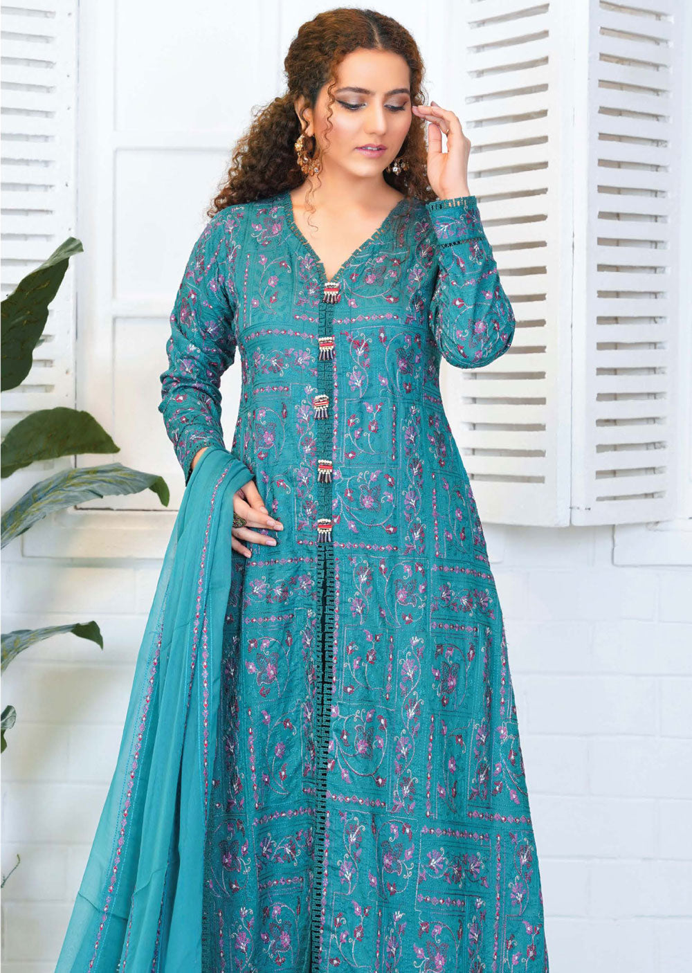 TEV-02 - Unstitched - Threads & Weaves Lawn Collection 2023 - Memsaab Online