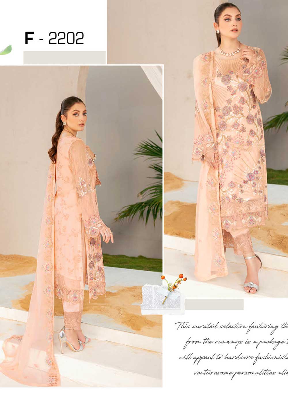 R-2202-R - Readymade - Chiffon Collection by Ramsha Vol 22 - Memsaab Online