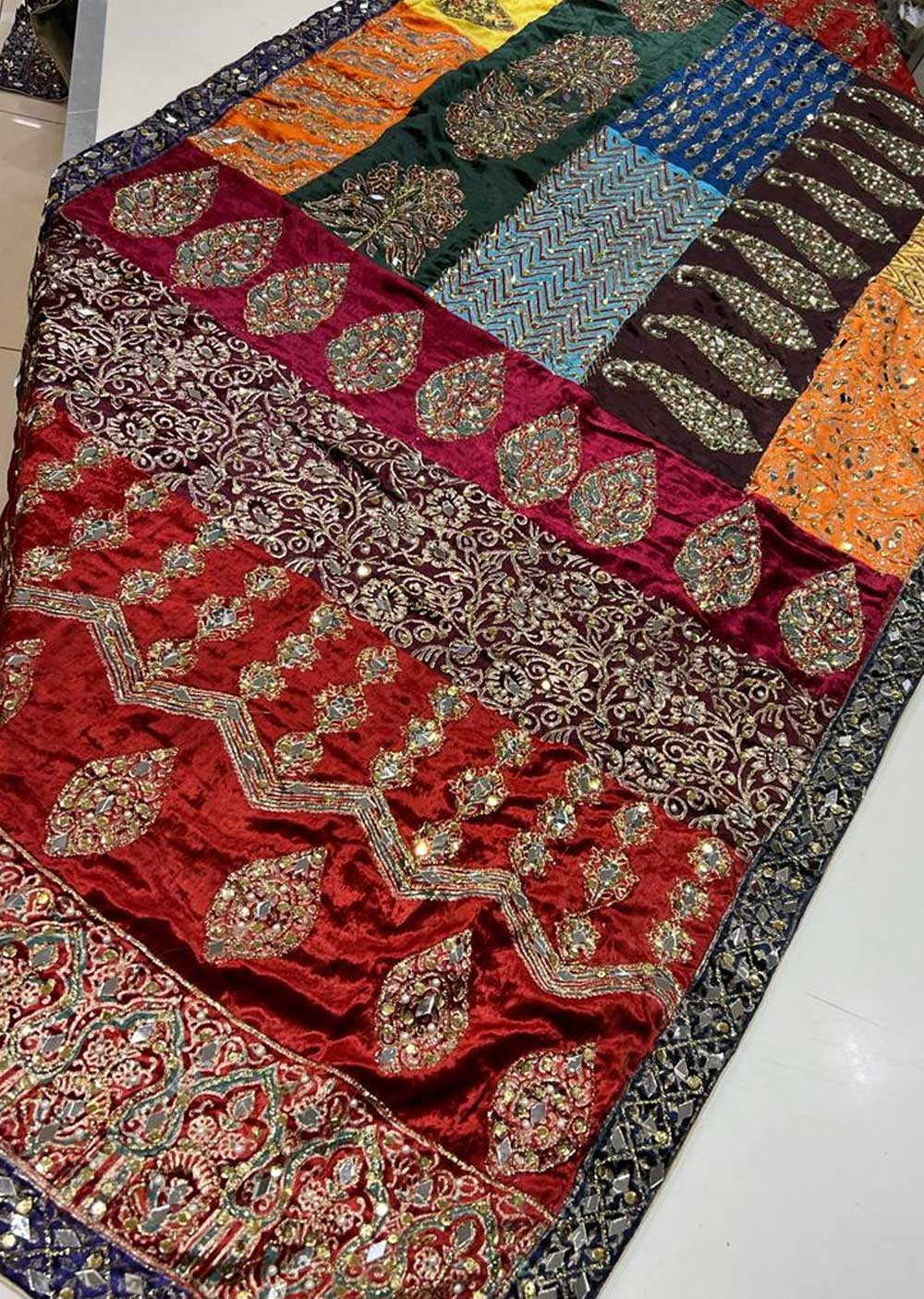 SRB602 Velvet Wedding Shawl by Sehrish B - Memsaab Online