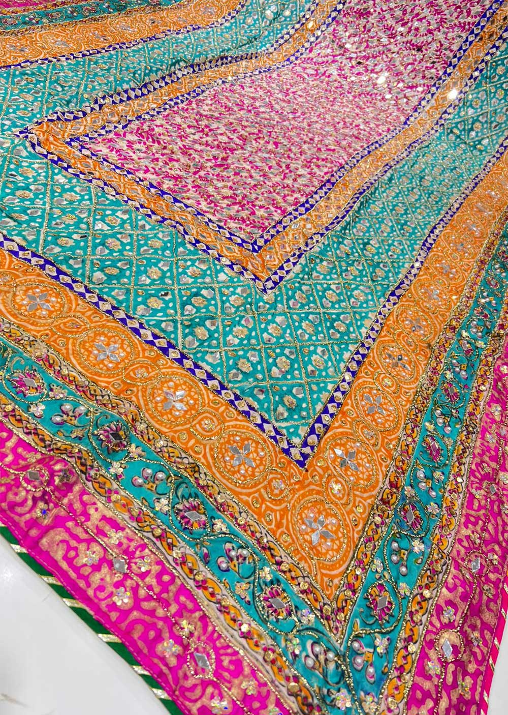 SRB318 Silk Wedding Duppatta by Sehrish B - Memsaab Online