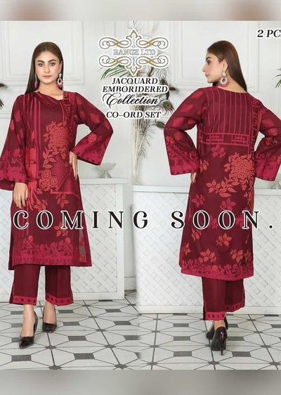 RGZS-03 - Readymade - 2 Piece Jacquard Embroidered Suit by Rangz - Memsaab Online