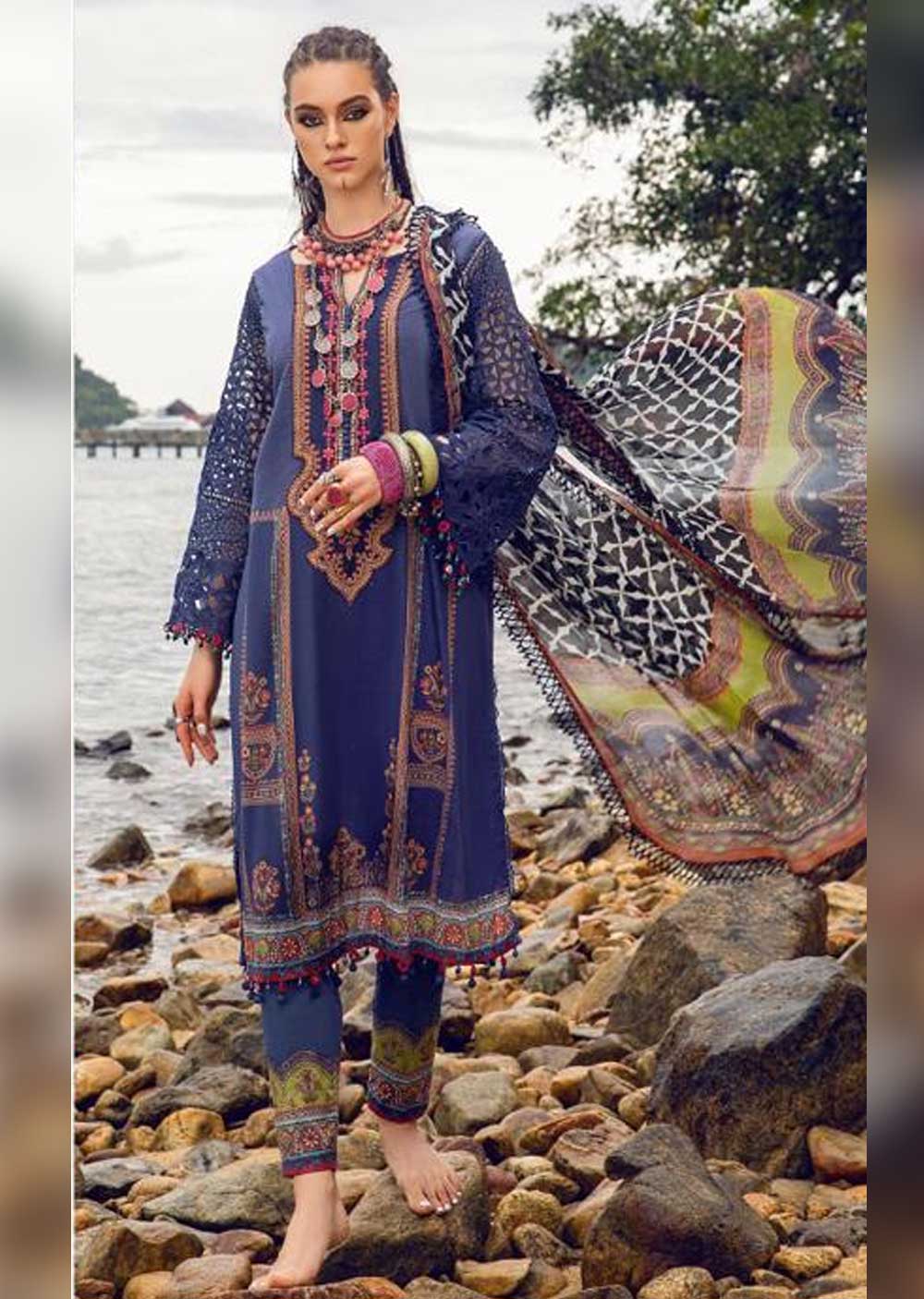 MCL-03 - Readymade Dhanak - Maria B Inspired Winter Suit - Memsaab Online